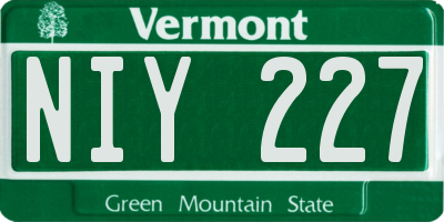 VT license plate NIY227
