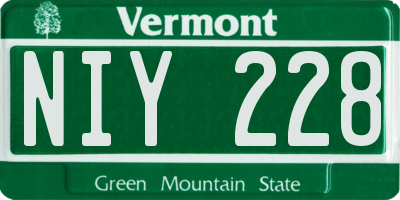 VT license plate NIY228