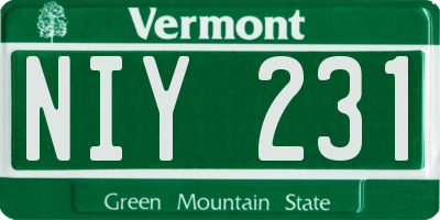 VT license plate NIY231