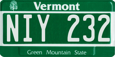 VT license plate NIY232