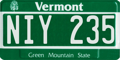 VT license plate NIY235