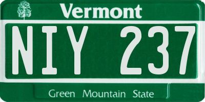 VT license plate NIY237