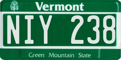 VT license plate NIY238