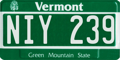 VT license plate NIY239