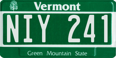 VT license plate NIY241