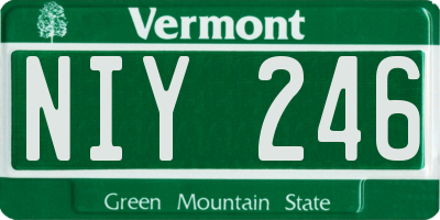 VT license plate NIY246