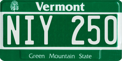 VT license plate NIY250