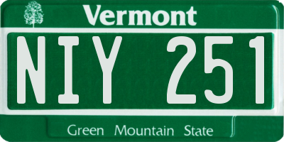 VT license plate NIY251
