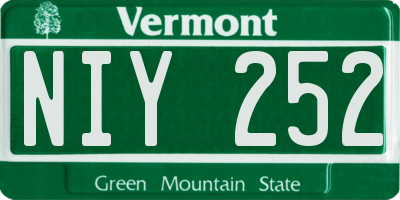 VT license plate NIY252