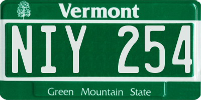 VT license plate NIY254