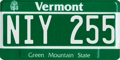 VT license plate NIY255