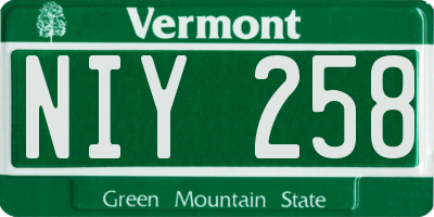 VT license plate NIY258