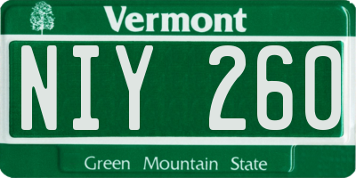 VT license plate NIY260