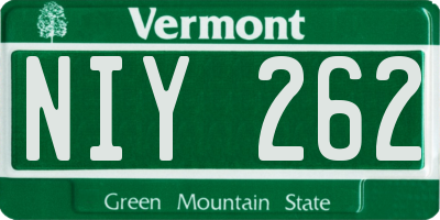 VT license plate NIY262