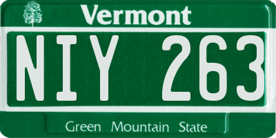 VT license plate NIY263