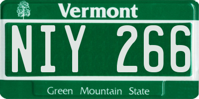 VT license plate NIY266