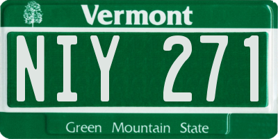 VT license plate NIY271