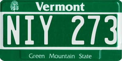 VT license plate NIY273