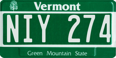 VT license plate NIY274