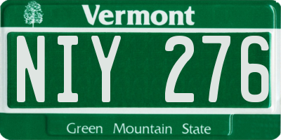 VT license plate NIY276