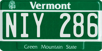 VT license plate NIY286