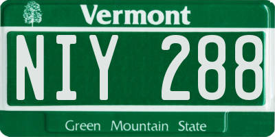 VT license plate NIY288