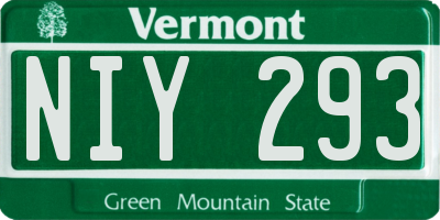 VT license plate NIY293
