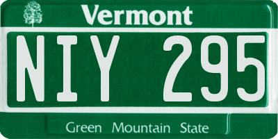 VT license plate NIY295