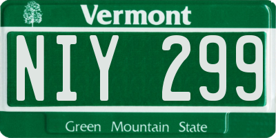VT license plate NIY299