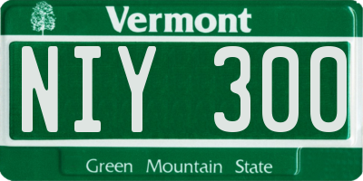 VT license plate NIY300