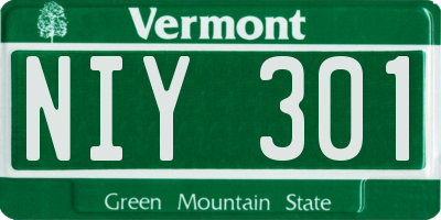 VT license plate NIY301