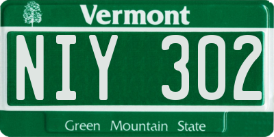 VT license plate NIY302