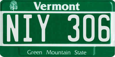 VT license plate NIY306