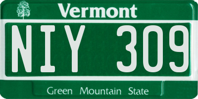 VT license plate NIY309