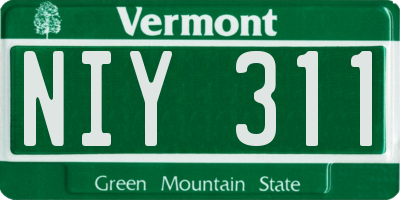 VT license plate NIY311