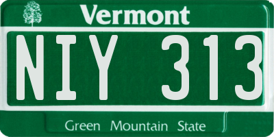 VT license plate NIY313