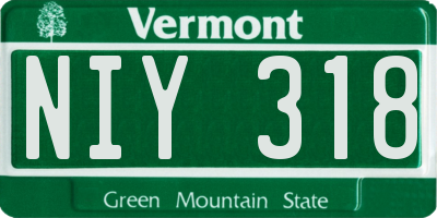 VT license plate NIY318