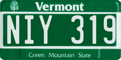 VT license plate NIY319
