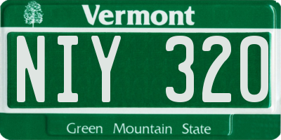 VT license plate NIY320