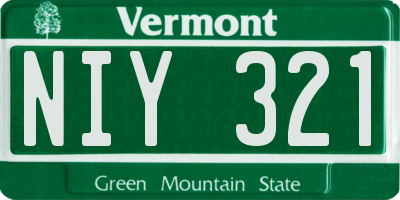 VT license plate NIY321
