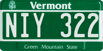 VT license plate NIY322