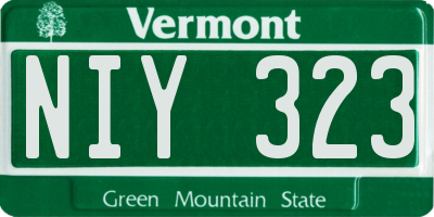 VT license plate NIY323
