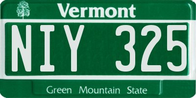 VT license plate NIY325