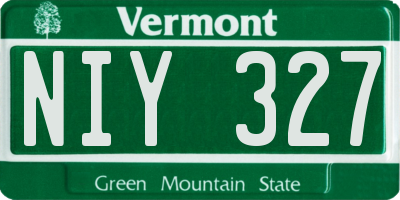 VT license plate NIY327