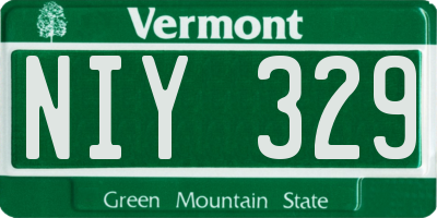 VT license plate NIY329