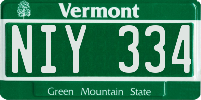VT license plate NIY334