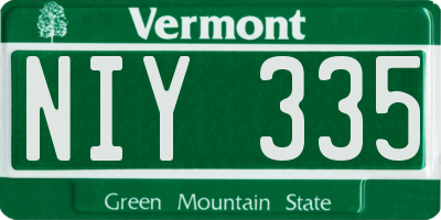VT license plate NIY335