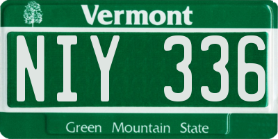 VT license plate NIY336