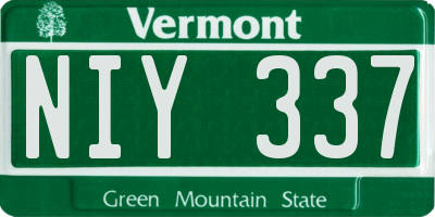 VT license plate NIY337