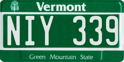 VT license plate NIY339